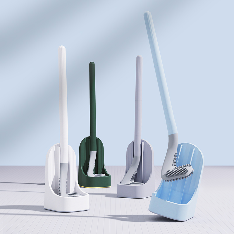 Sanga 2022 New Design Wall Mounted Silicone Golf WC Toilet Cleaning Brush And Holder Set With Holder