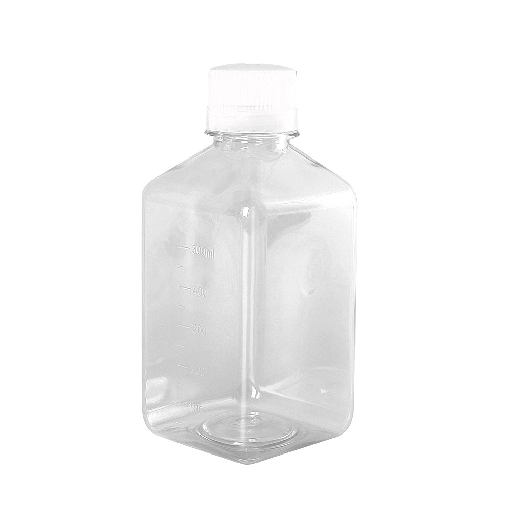Chemical Plastic Storage Reagent Bottle Laboratory Plastic Cell Culture Flask 500ml 125ml Square Plastic Bottle Reagent Bottle