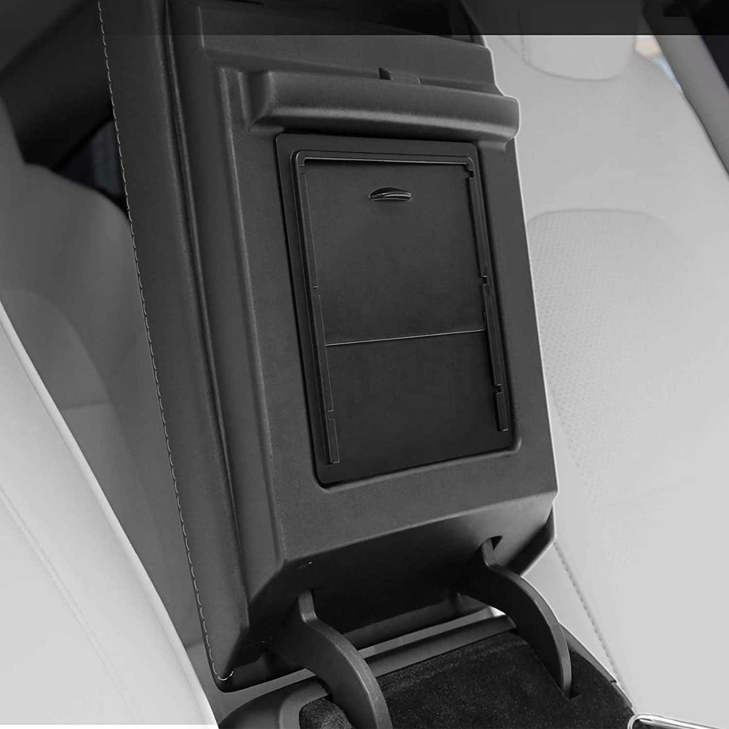 Center Console Organizer Armrest Hidden Drawer Storage Box Hidden Armrest Compartment for 21 Tesla Model 3 Y