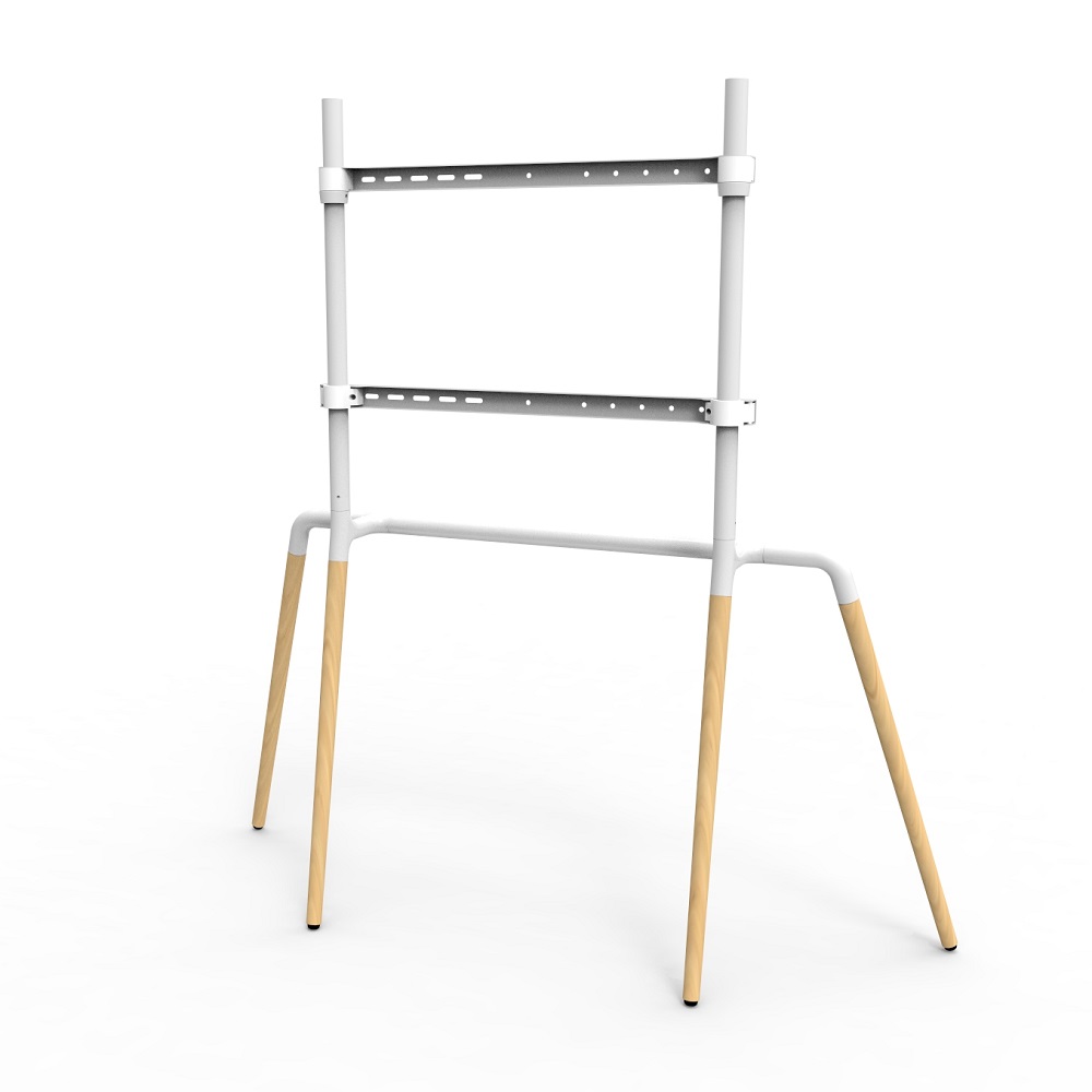 High Quality Fit for 45-72" White Durable Nordic Style Barcket Floor Mount Tv Stand