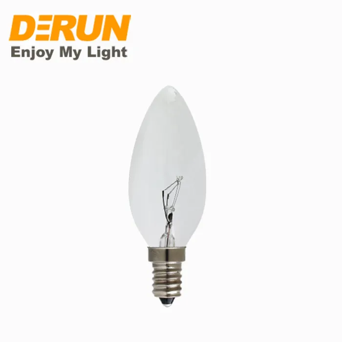 Incandescent Lamp Clear Glass Filament Crystal Chandelier Lights C7 E14 10W 15W 20W Incandescent Bulbs Lamps INC-C7