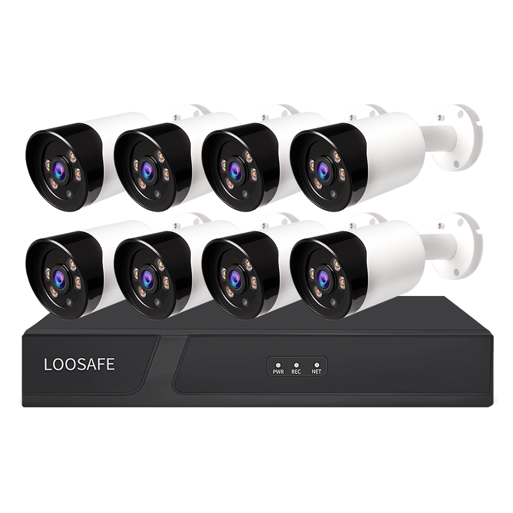 Loosafe 5mp полная цветная hd-камера заднего вида c ночным видением камера для домашней безопасности системы 5mp 8-канальный сетевой видеорегистратор Nvr Kit