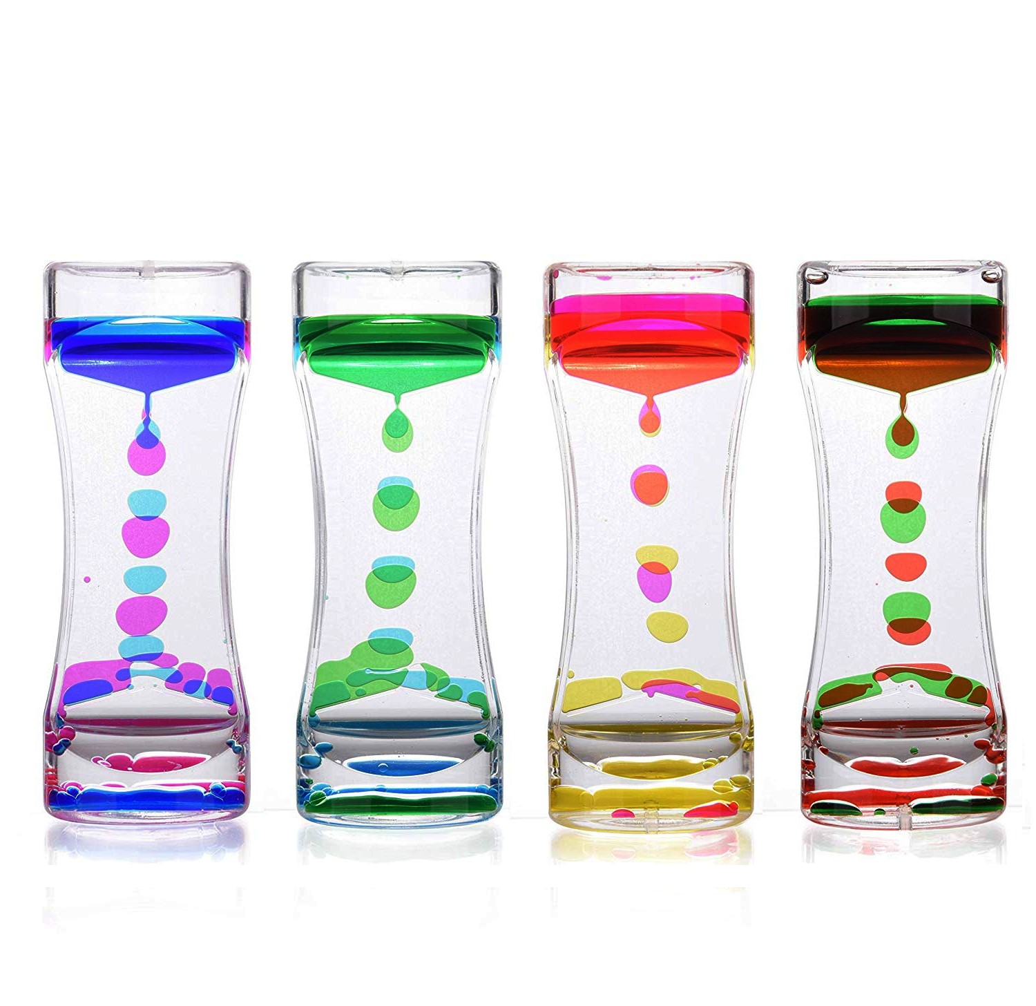 Sanlead Floating Color Mix Illusion Timer Ornament Desk Liquid Motion Visual Slim liquid Oil Acrylic Hourglass Timer Clock