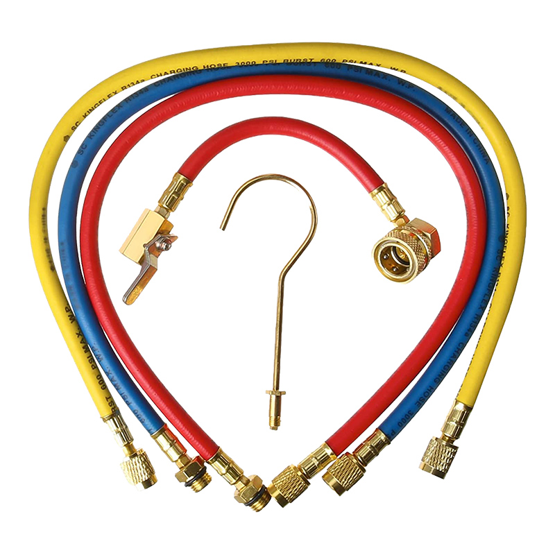 Air Conditioner Refrigerant R410 R22 R134 R407c Ac Manifold Gauge Set 5ft Colored Hose