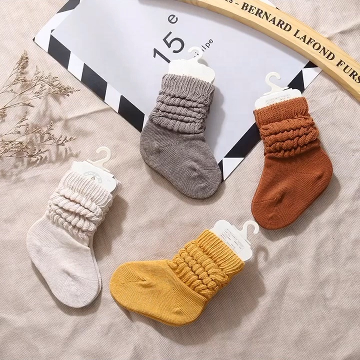 Winter Autumn Plain Cotton Baby/Kids Ribbed Knee High Ruffle Edge Calcetines De Bebe New Born Girls Toddler Children Baby Socks