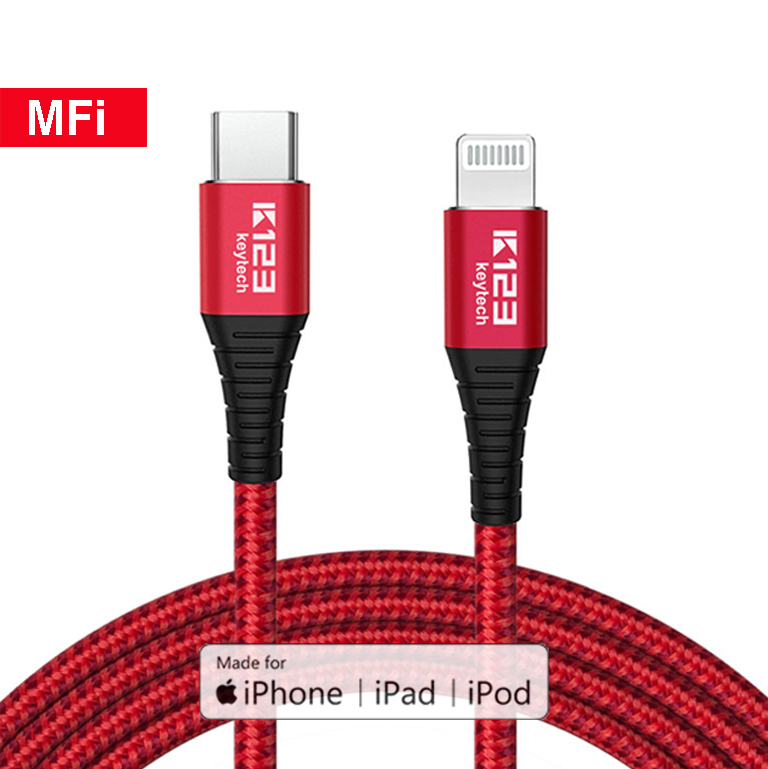 K123 Amazon Chioce OEM 3ft 1M Original MFi Lighting Cable Custom logo Nylon Braided C94 for IPhone 12 for Apple USB Cable