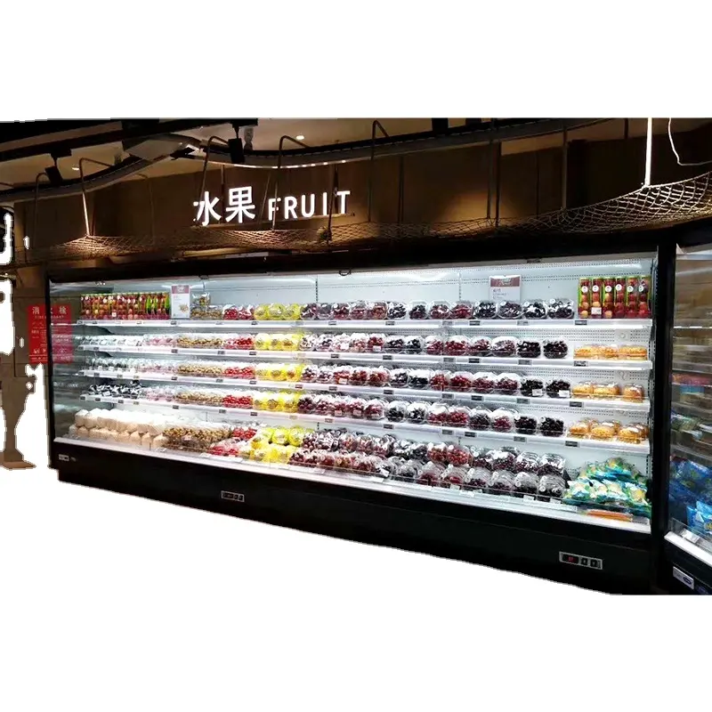 Vertical frozen florist refrigerated display case/upright open chiller/ supermarket cooler