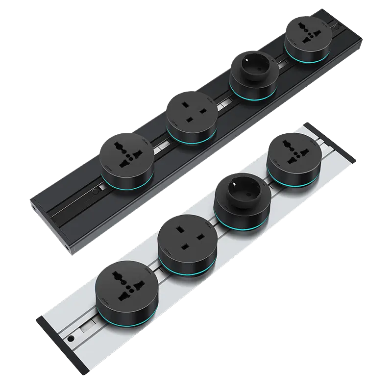 KAISI 32A socket track 8000W power track with smart socket wall mounted track electrical power socket white Black