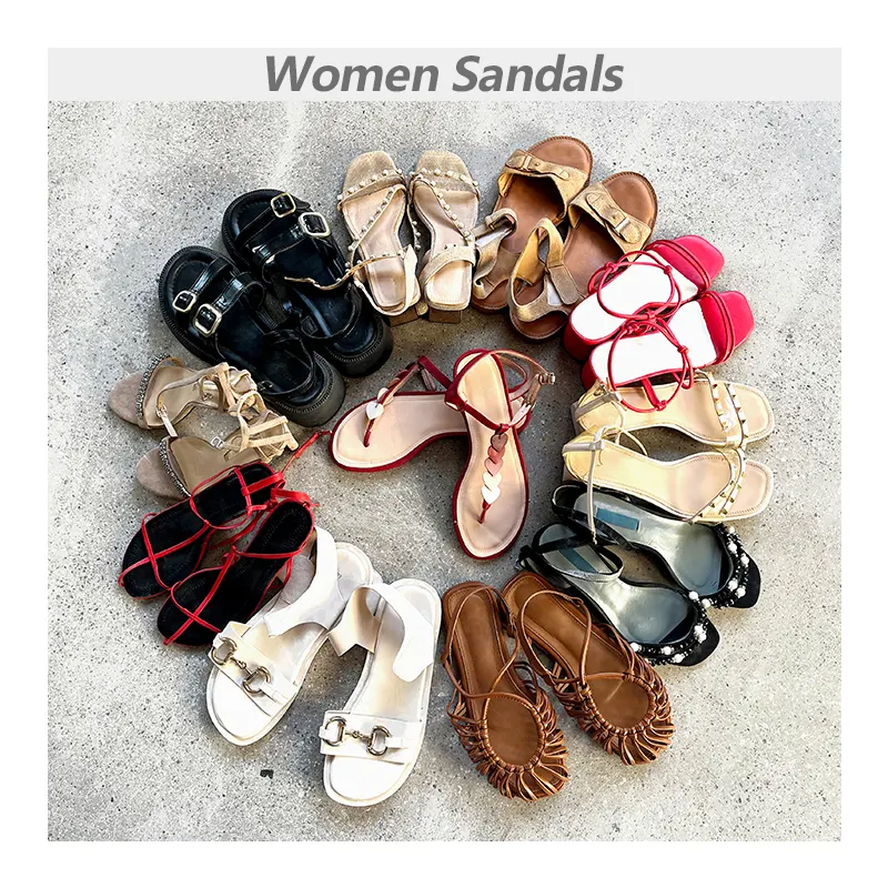 Stock Clearance Mix Stock Wholesale Casual Daily Life Ladies Cheaper Female Sandals Used Shoes In Stock