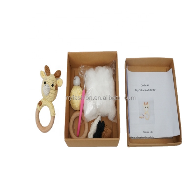 DIY Lovely Giraffe Teether Crochet Pattern Amigurumi Animal Toy Kit for Children