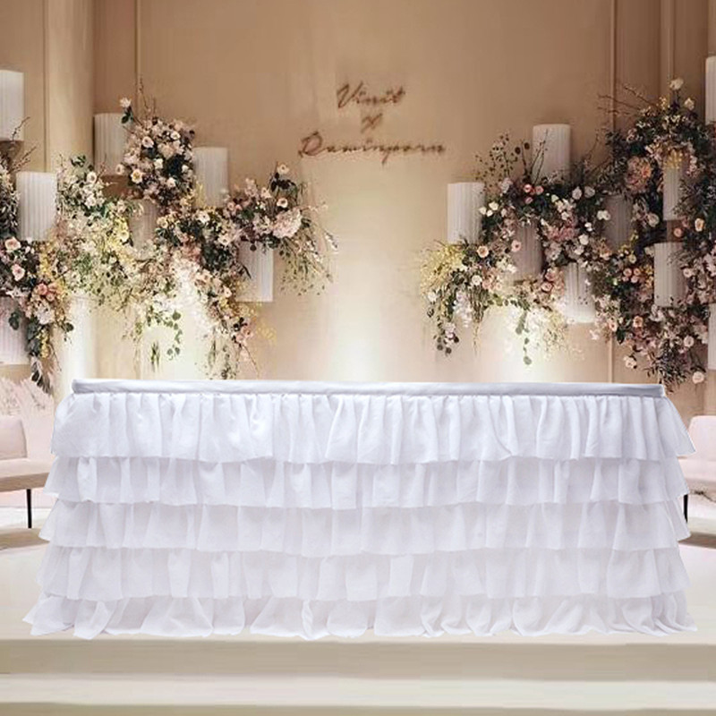 2021 Rainbow Tulle Table Skirt Tutu Table Cloth Suitable for Birthday Baby Welcome Party Decoration Unicorn Table Skirt
