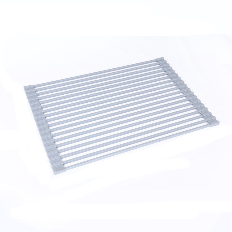 New arrivals 2021 Kitchen Roll Up Sink Drainer Foldable Drain Silicone Drying Rack