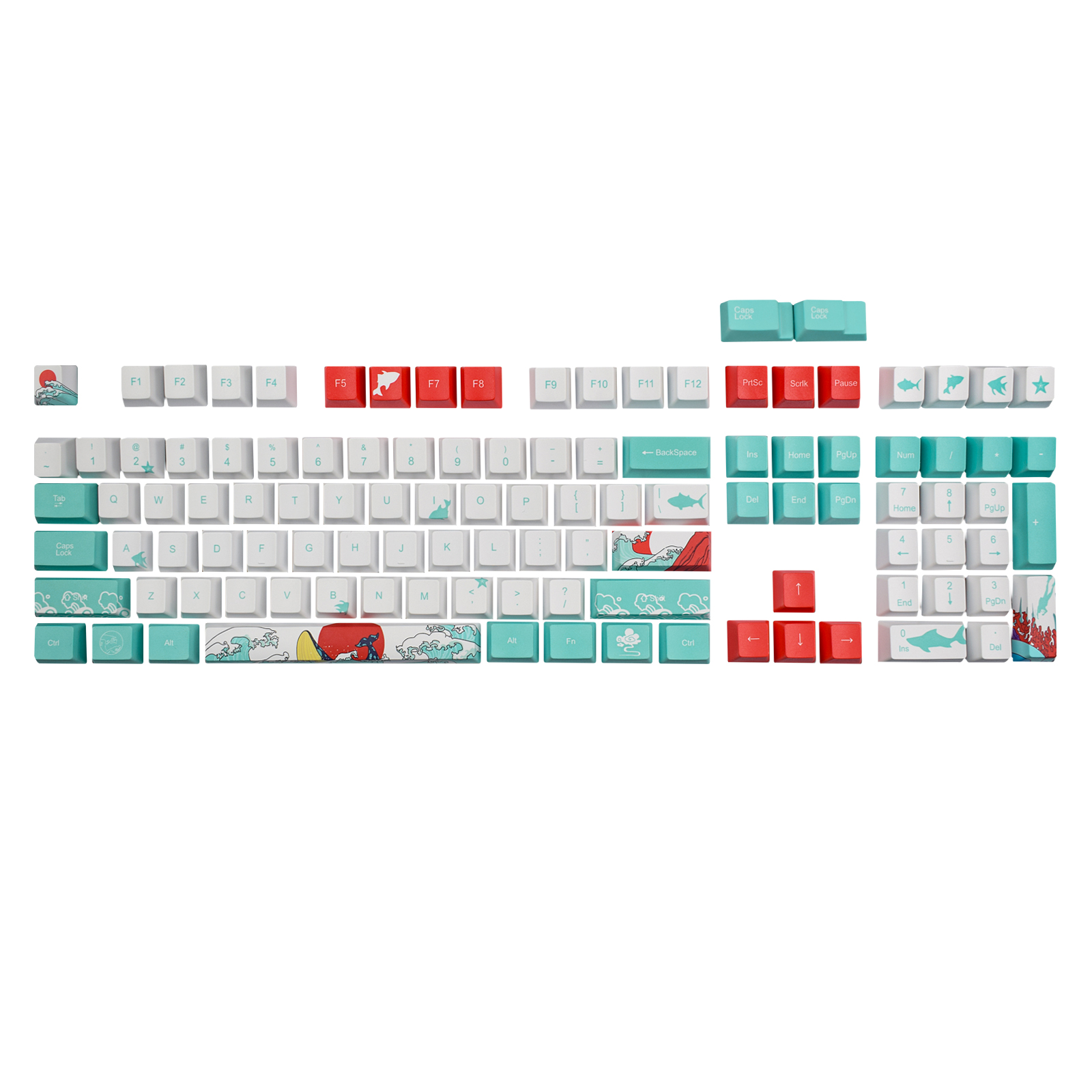 110 клавиш Mechanische Toetsenbord кораллового моря Keycap dz60/покер/GK61/GK64 краситель Сублимация pbt Keycap