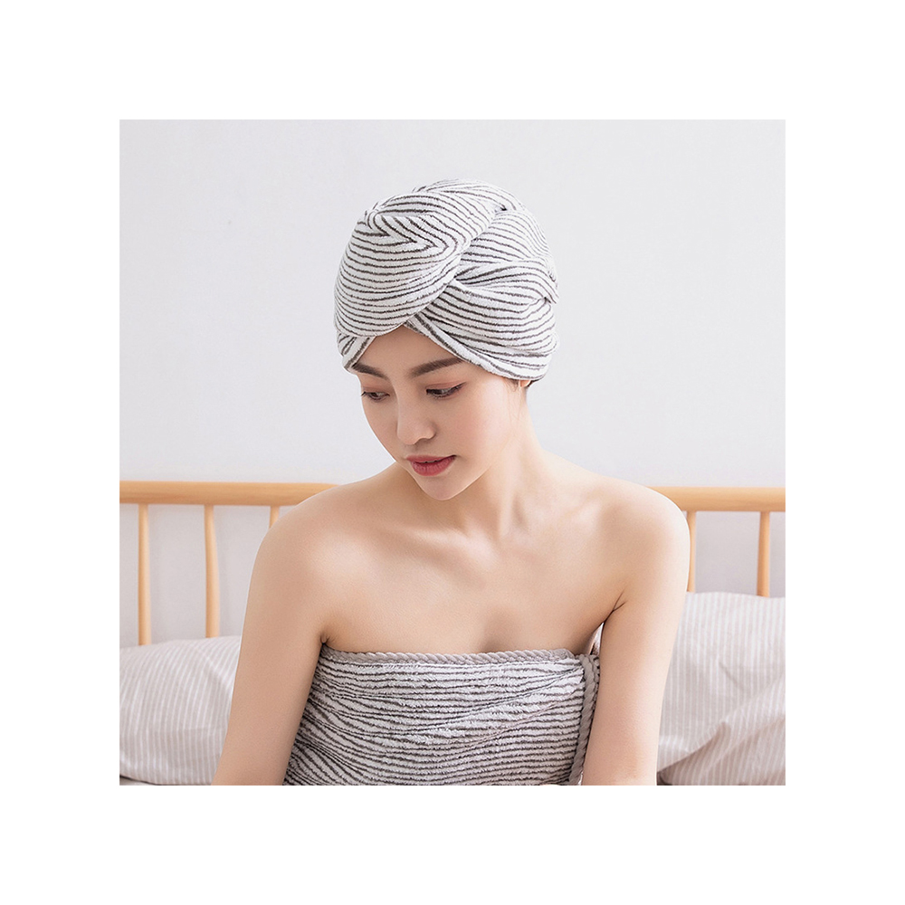 Antibacterial bamboo fiber dry bath cap thick water absorption quick dry hair towel