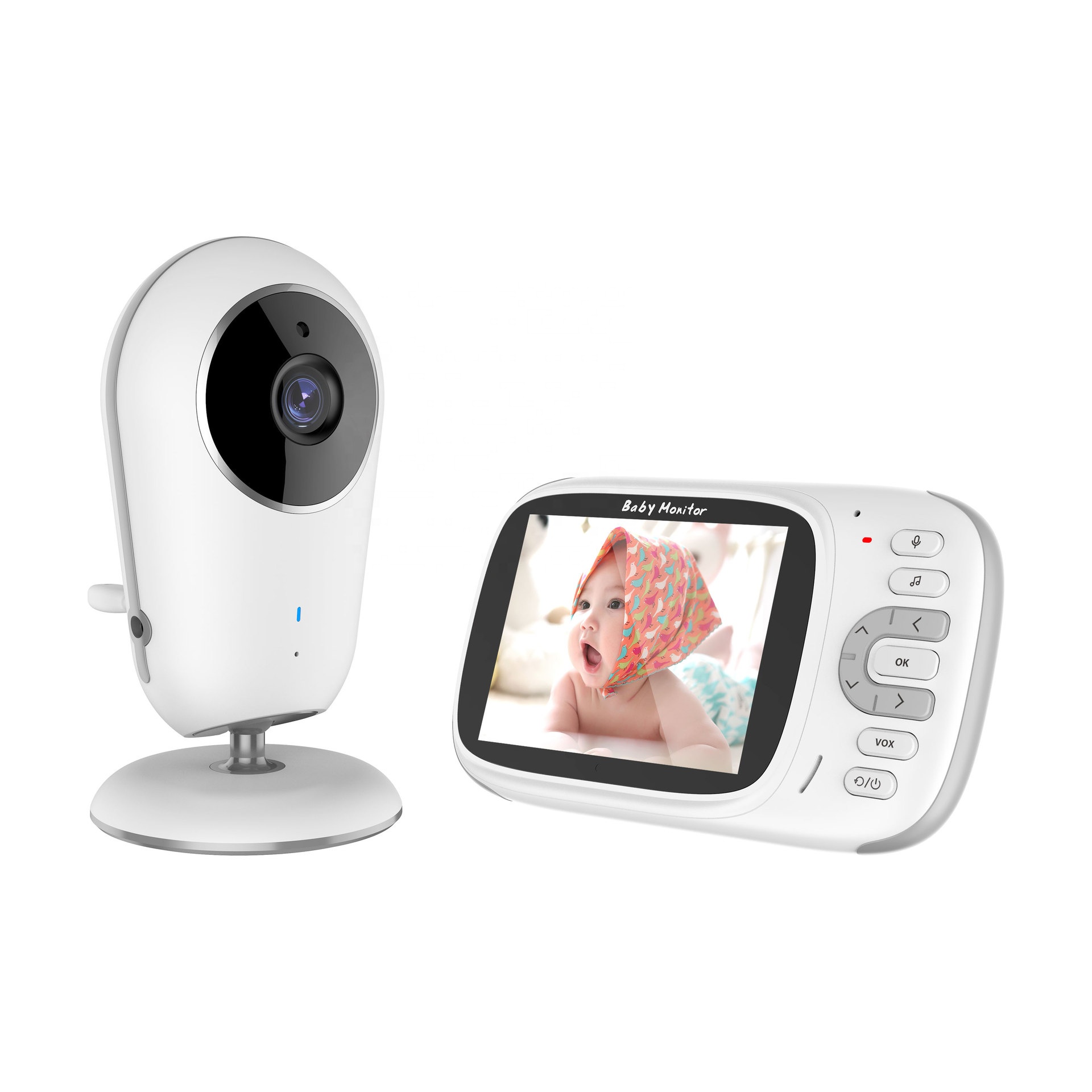 Biumart NEW Video Baby Monitor 3.2 Inches LCD 2 Way Audio 8 Lullabies Temperature Night Vision Baby Camera Monitor with Screen