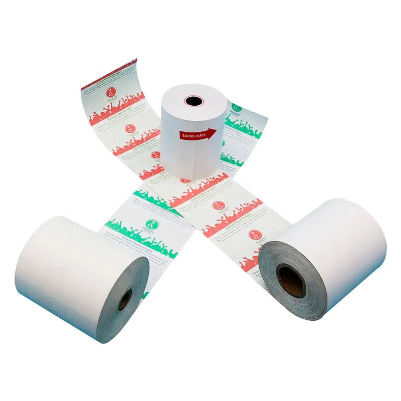 Printed Cash Register Paper Roll can be customized size 45g 50g 55g 60g pure wood pulp thermal paper roll