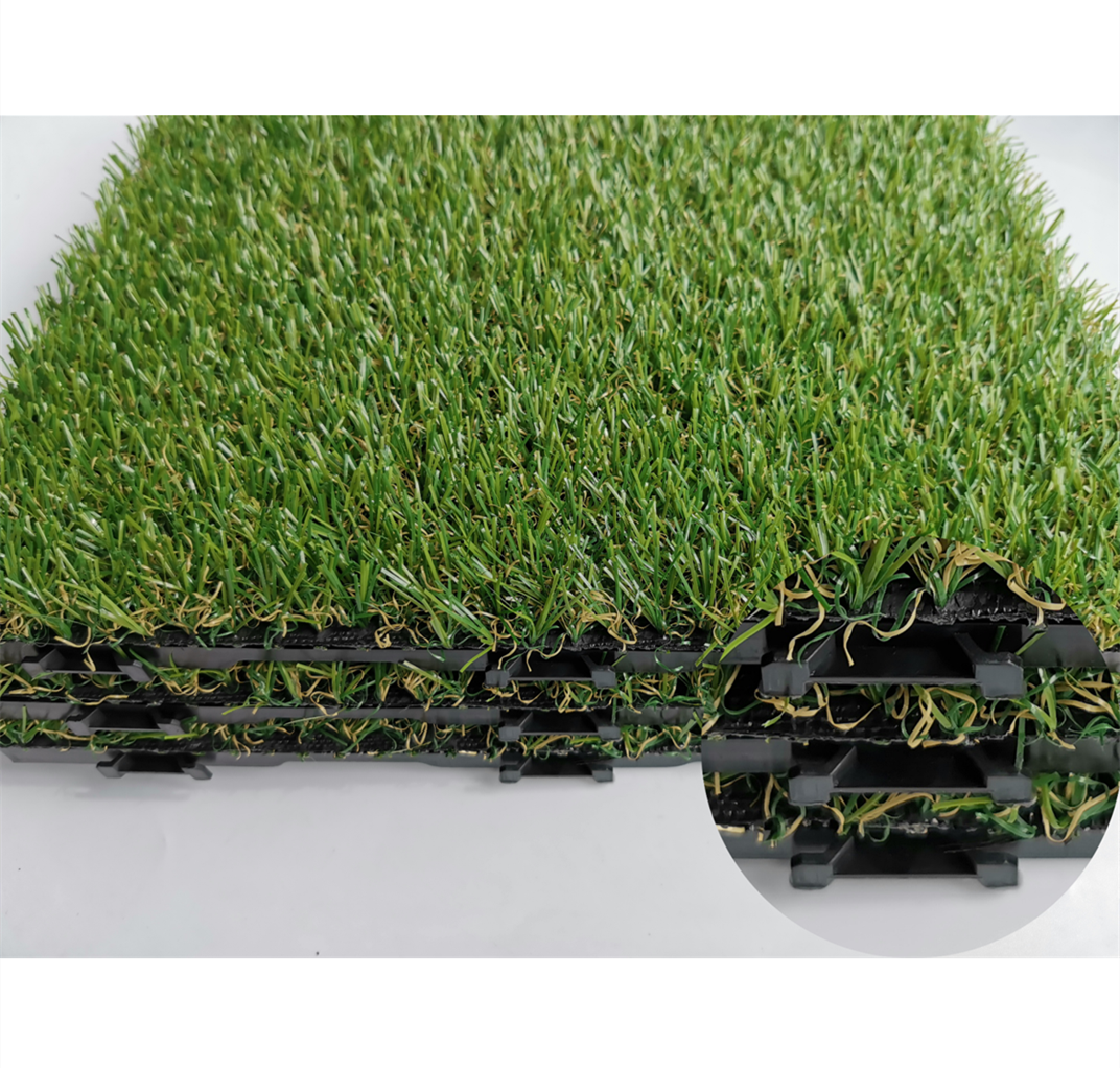 DIY chain tile lawn garden floor free Mosaic lawn artificial interlocking grass tile for home decoration artificial grass tiles