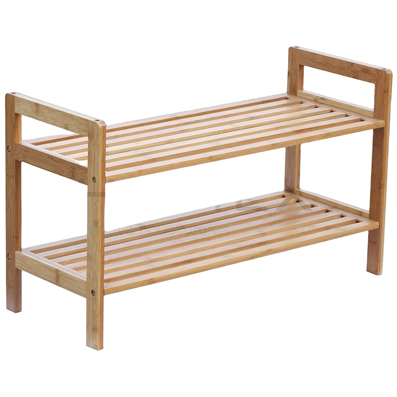 2021 chinese Two layers Wooden Bamboo Shoe Rack Storage Organizer Shoe Shelf rack for home with 2 shelves
