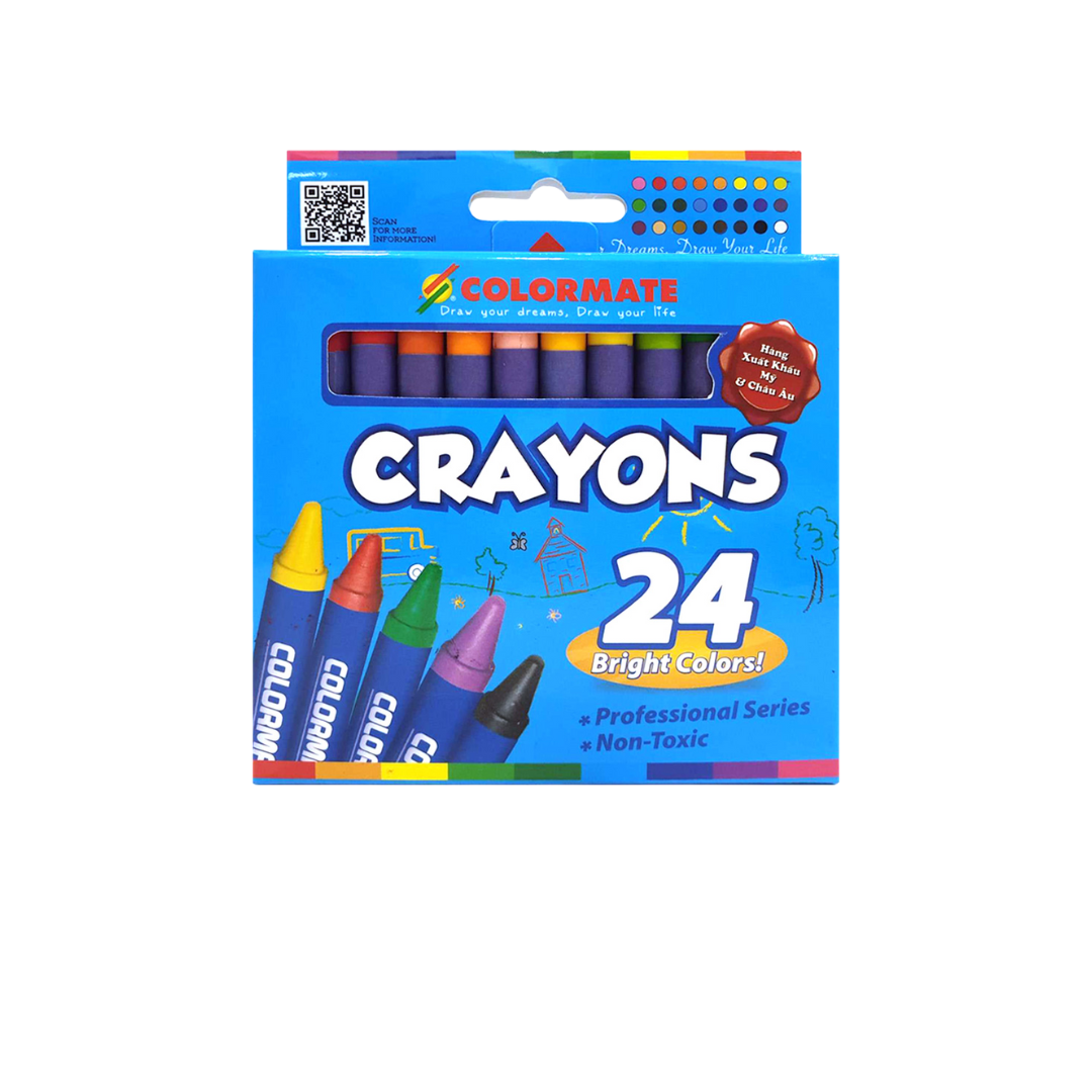 Colormate Art 6 8 12 24 colors Non Toxic Wax Crayon for Kids Toddlers Coloring