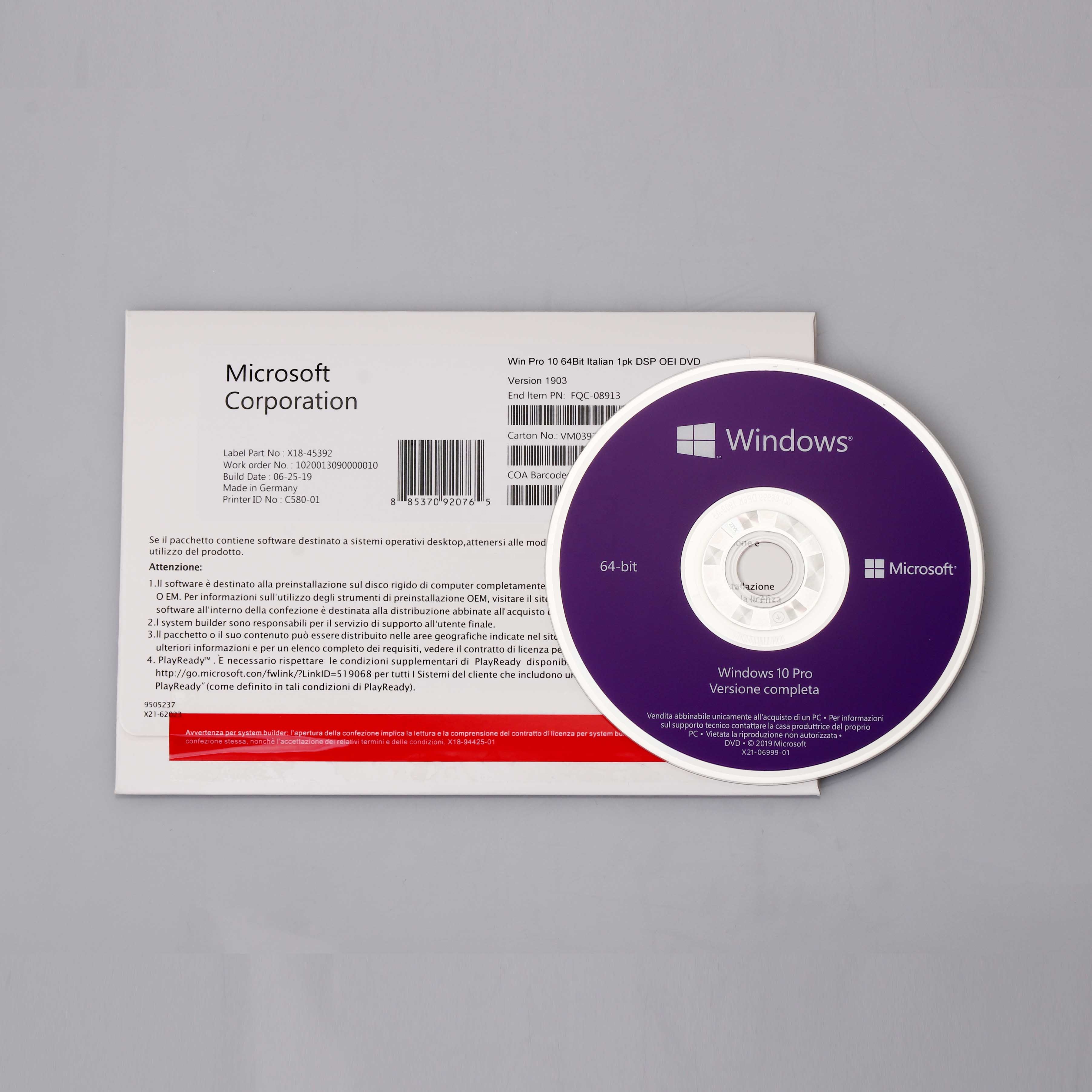 Windows 10 профессиональный DVD полный пакет Испанский Немецкий Русский Итальянский Французский язык Бесплатная доставка windows 10