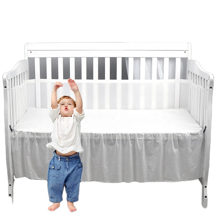 baby crib anti-collision strips infant bed bumper soft and breathable Baby Bed Rail Bumper Crib