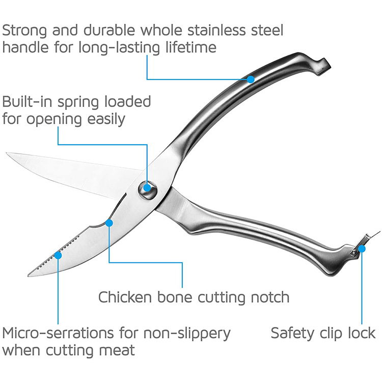 professional scissors for kitchen shearing stainless steel kitchen shears for cutting chicken bone