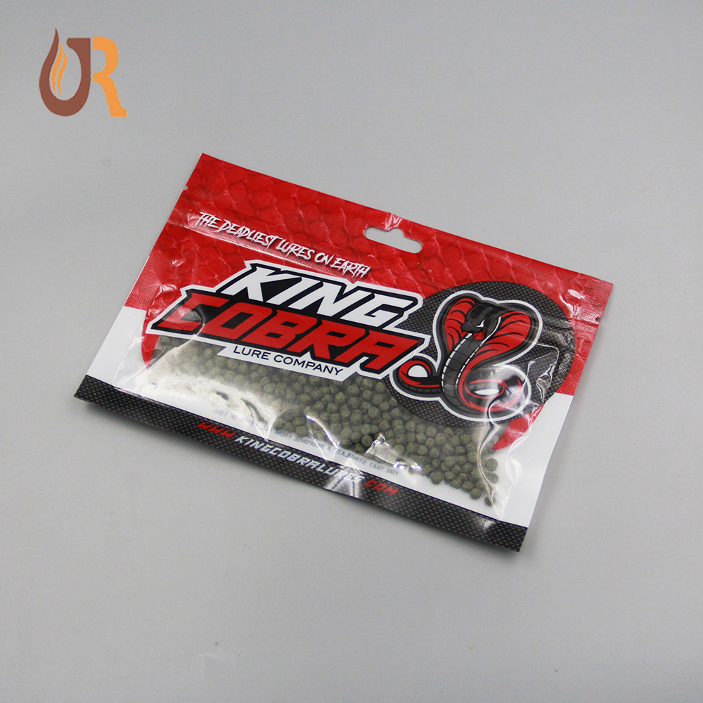 Composite Plastic Bags PET Nylon Fishing Bait Bag Custom Soft Plastic Fish Lure Baits Packaging Bag With Clear Window