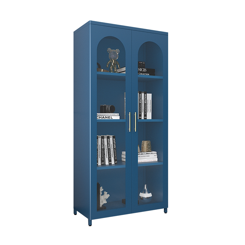 Wholesale Home Furniture Modern Glass Showcase Metal Frame Glass Display Cabinet for living room