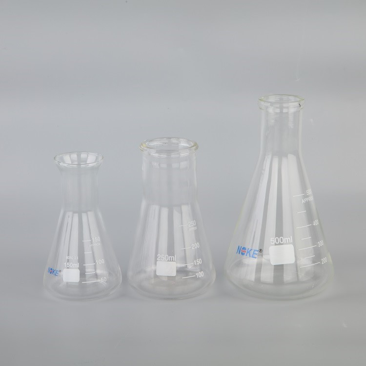 Лабораторная стеклянная коническая колба с носиком erlenmeyer 250 мл