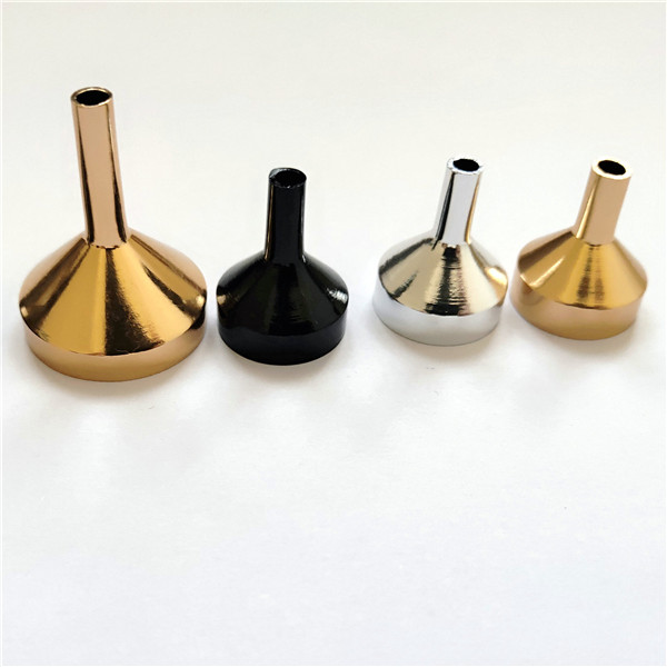 Cosmetic Small Aluminum Perfume Funnel for refill gold silver black color aluminum metal perfume funnel