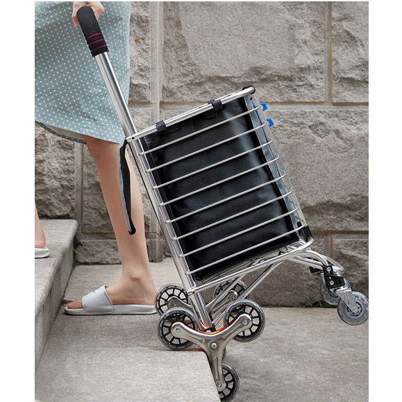 Portable folding hand shopping carts six wheel hand trolley/truck for climbing stairs
