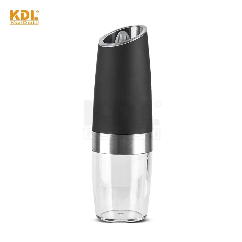 ABS portable gravity salt and pepper mill with LED light automatic pepper mill