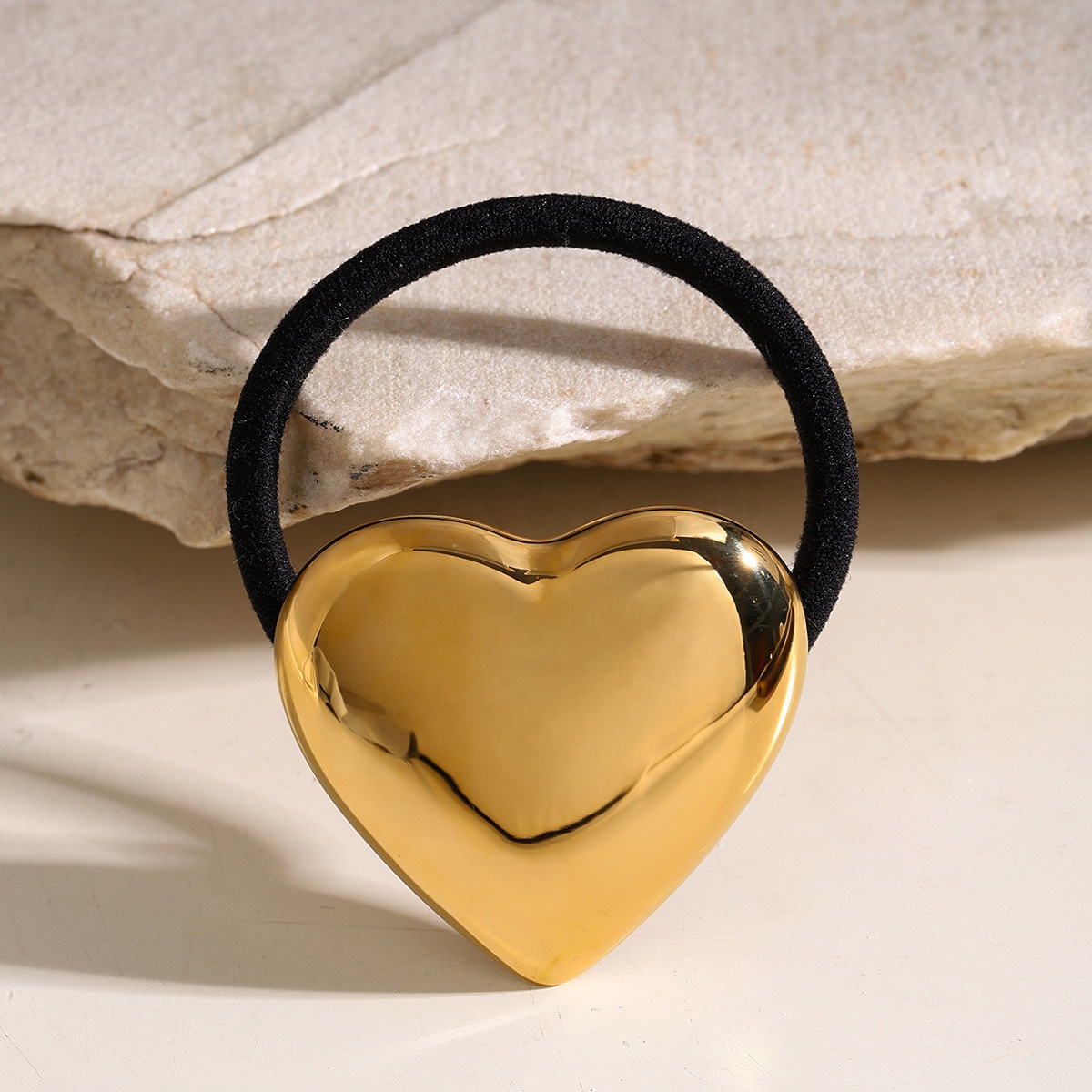 Fashion Fine Hair Jewelry Wholesale Gold Stainless Steel 18k Gold Heart Hairbands Clips Luxury Hair Accessories Women
