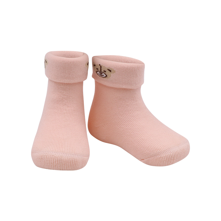 Hot sale girls animal warm running walking slipper ankle socks with cushion pad