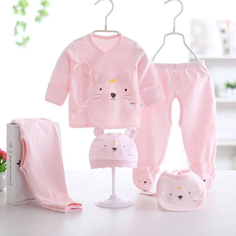 Baby underwear spring and autumn cotton baby gift box baby suit 5 piece newborn suit