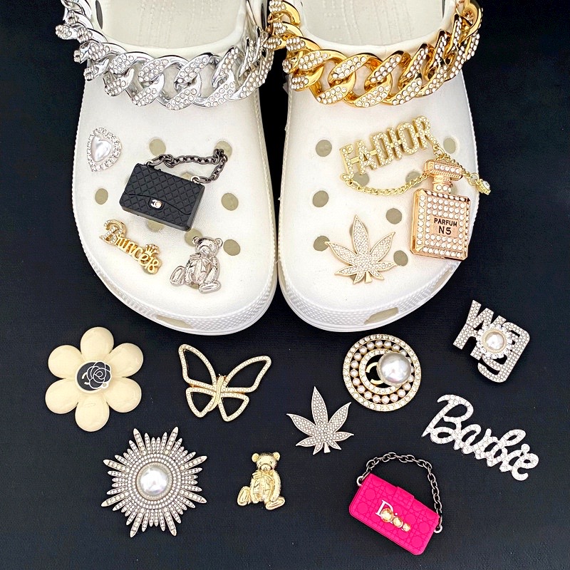 Роскошные украшения для обуви Crocks, мексиканские Кроксы, подвеска для обуви, металлические украшения для детей, подвески, аксессуары, дизайнерские алмазные подвески Croc
