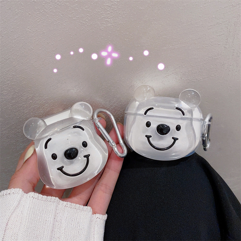 Забавный Кристальный медведь для Airpods 1 2, симпатичный силиконовый 3D чехол с защитой от падения для беспроводных наушников, чехол для гарнитуры Airpod, наушники