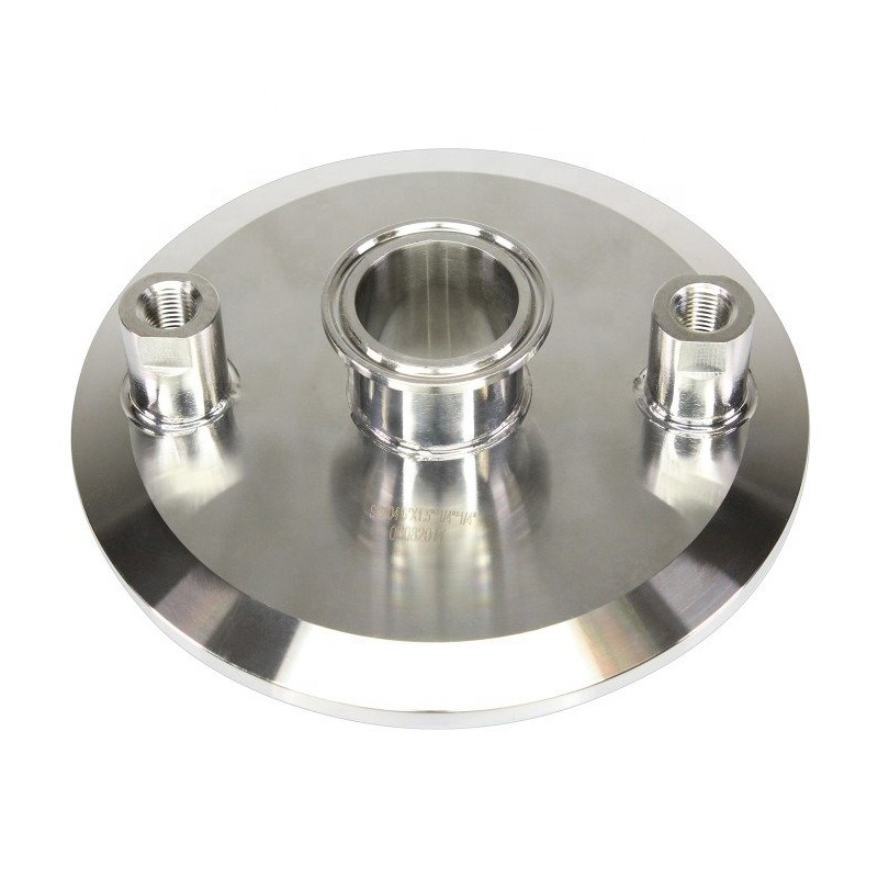 Factory hot sale GS 8'' Stainless steel sanitary flat end c ap for connection bottom base