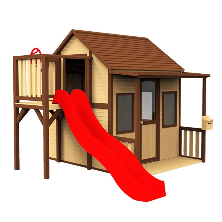 Kids park outdoor playground equipment wood slide plastic slide