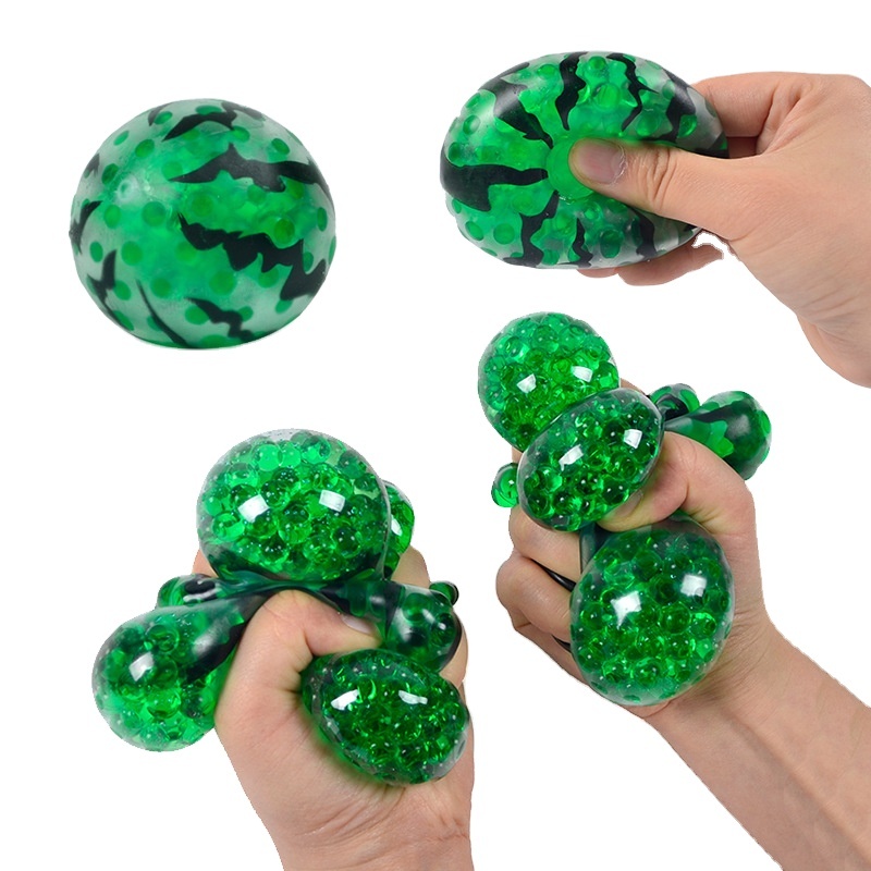 Hot Selling TPR Soft Rubber Beads Vent Watermelon Children's Decompression Ball Fruit Pinch Squeeze Toys Wholesale