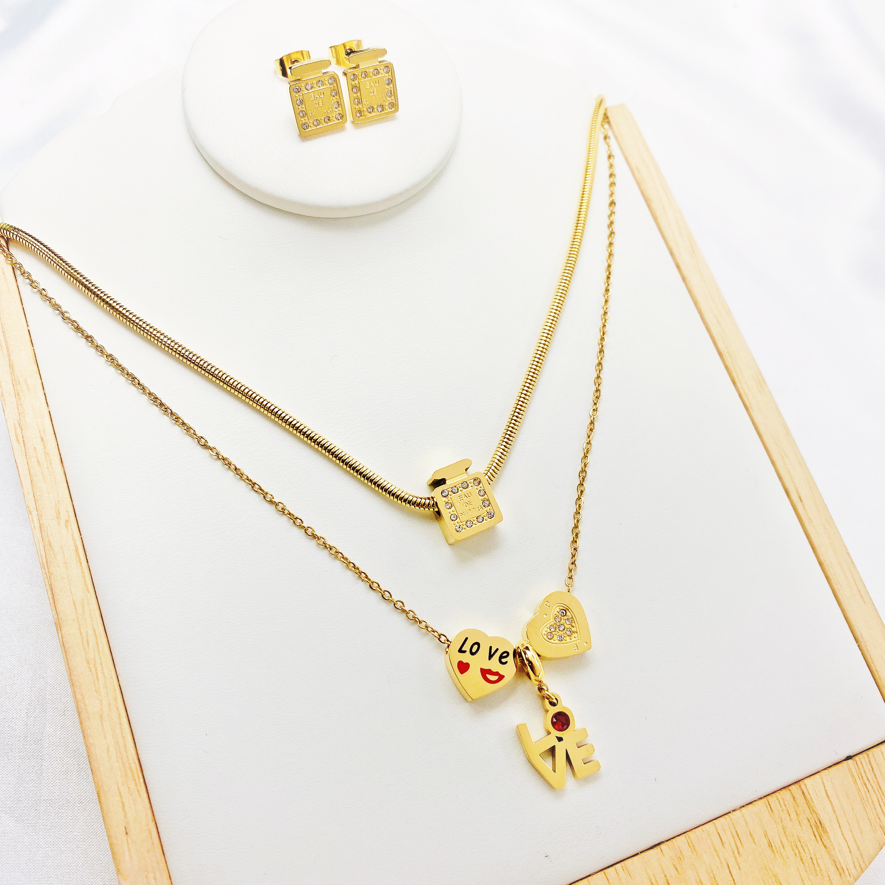 High Quality Stainless Steel Plated Fine Jewelry Women Fairy Double Chains Necklaces for Female Gifts mama necklace