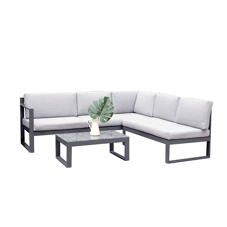 OEM Hot Selling 4 Piece Outdoor Armless Aluminum Sofa Set Garden Furniture