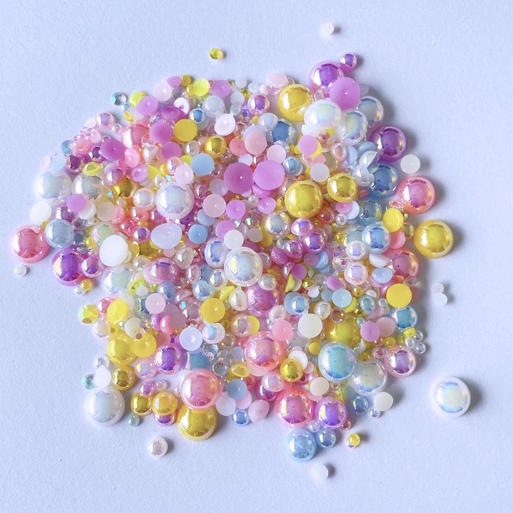 Wholesale Customized Flatback Half Loose Pearl Beads 3mm-12mm Mix Sizes Nail Art Garments Shoes Glue Technique Resin Glass