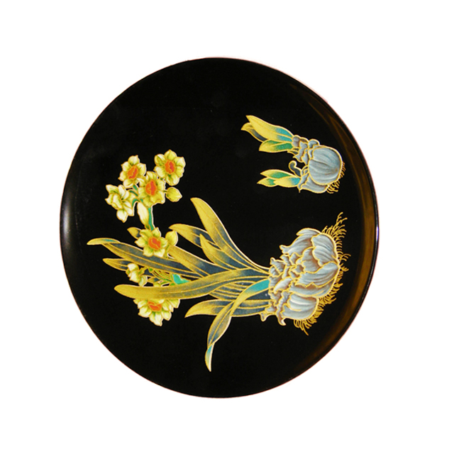 Black Porcelain Plate China Table Ware 2021 New Design Gold Line Flower Ceramic Dinner Plates Round Plates Ceramic Tableware