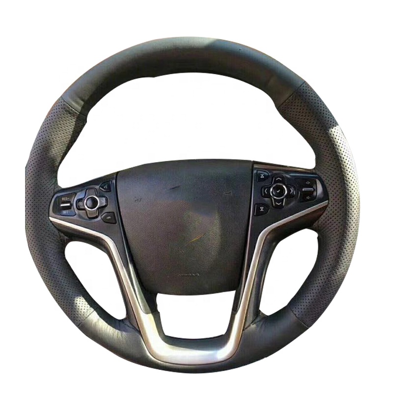 Профессиональный Черный чехол на руль автомобиля из натуральной кожи на заказ
