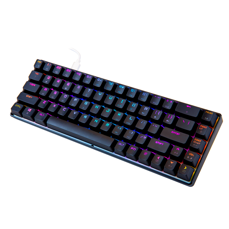 MK14 портативная RGB игровая офисная механическая клавиатура 68 несъемные клавиши красный коричневый синий Swithc клавиатура для ПК ноутбука