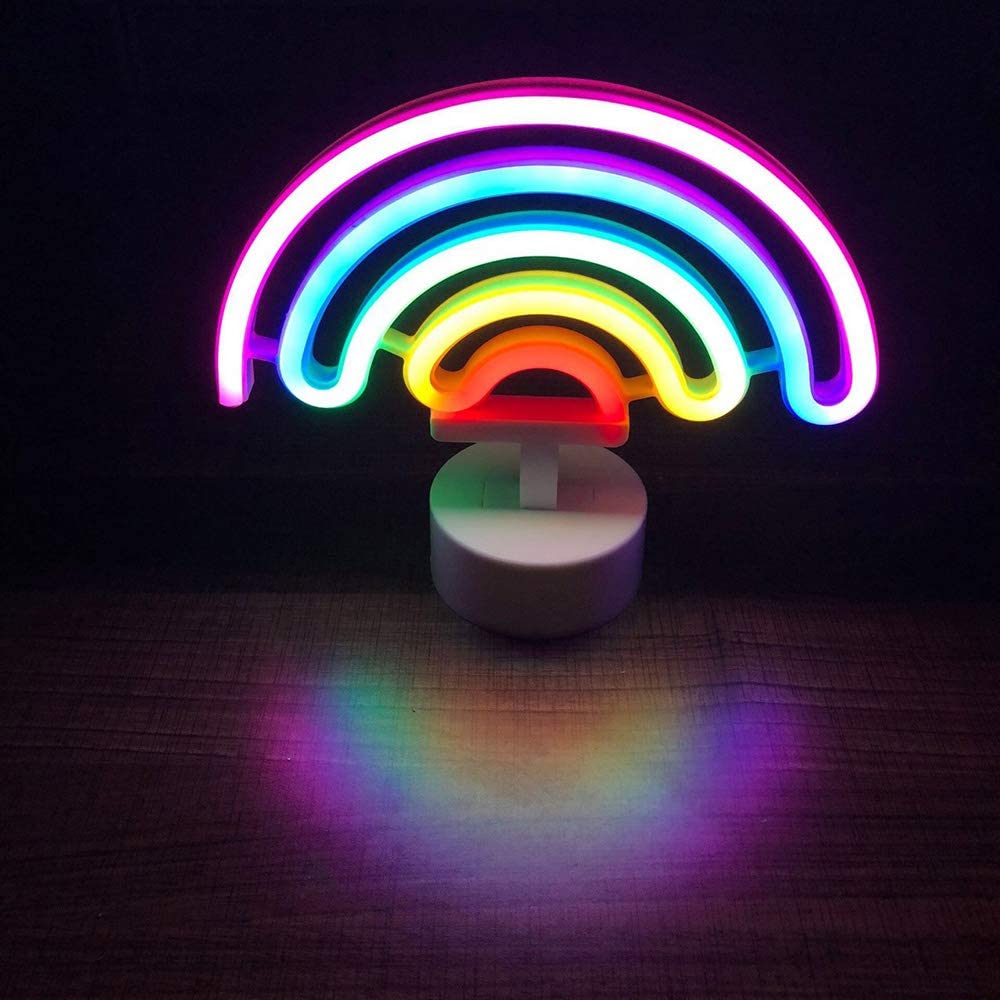 Неоновый свет Радуга батарея или USB управляемый стол LED ночные светильники настенные украшения для спальни декор для праздника подарки для детей