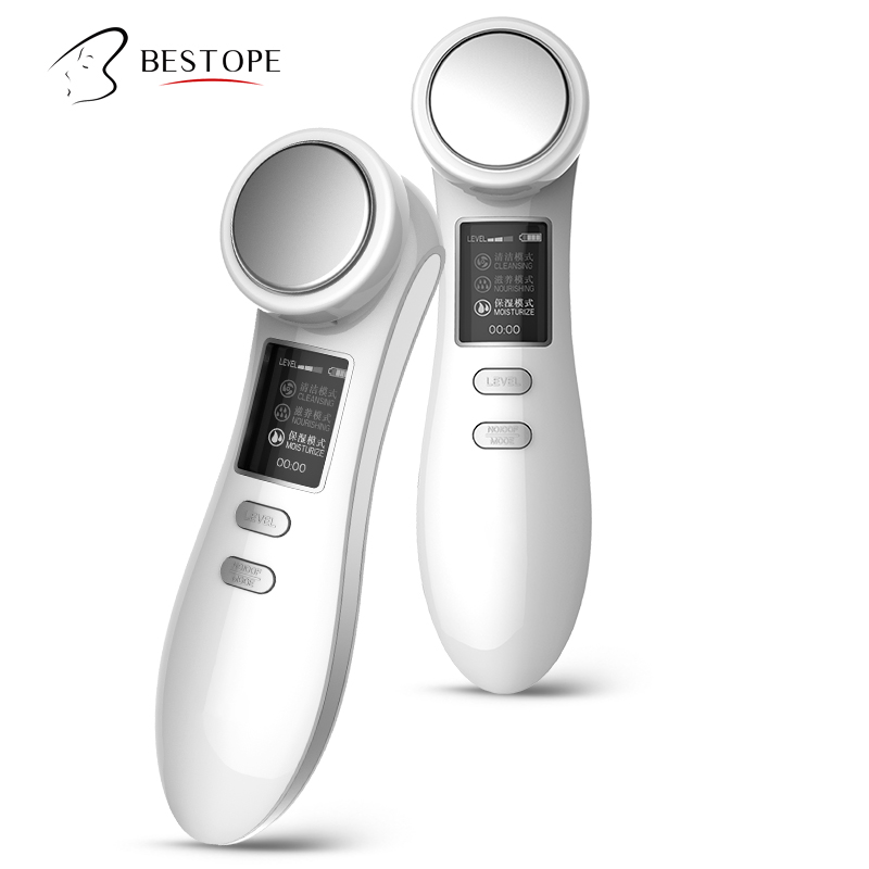Bestope anti-aging ion Ultrasonic magnetic induction galvanic ultrasonic ion beauty facial massager for personal care