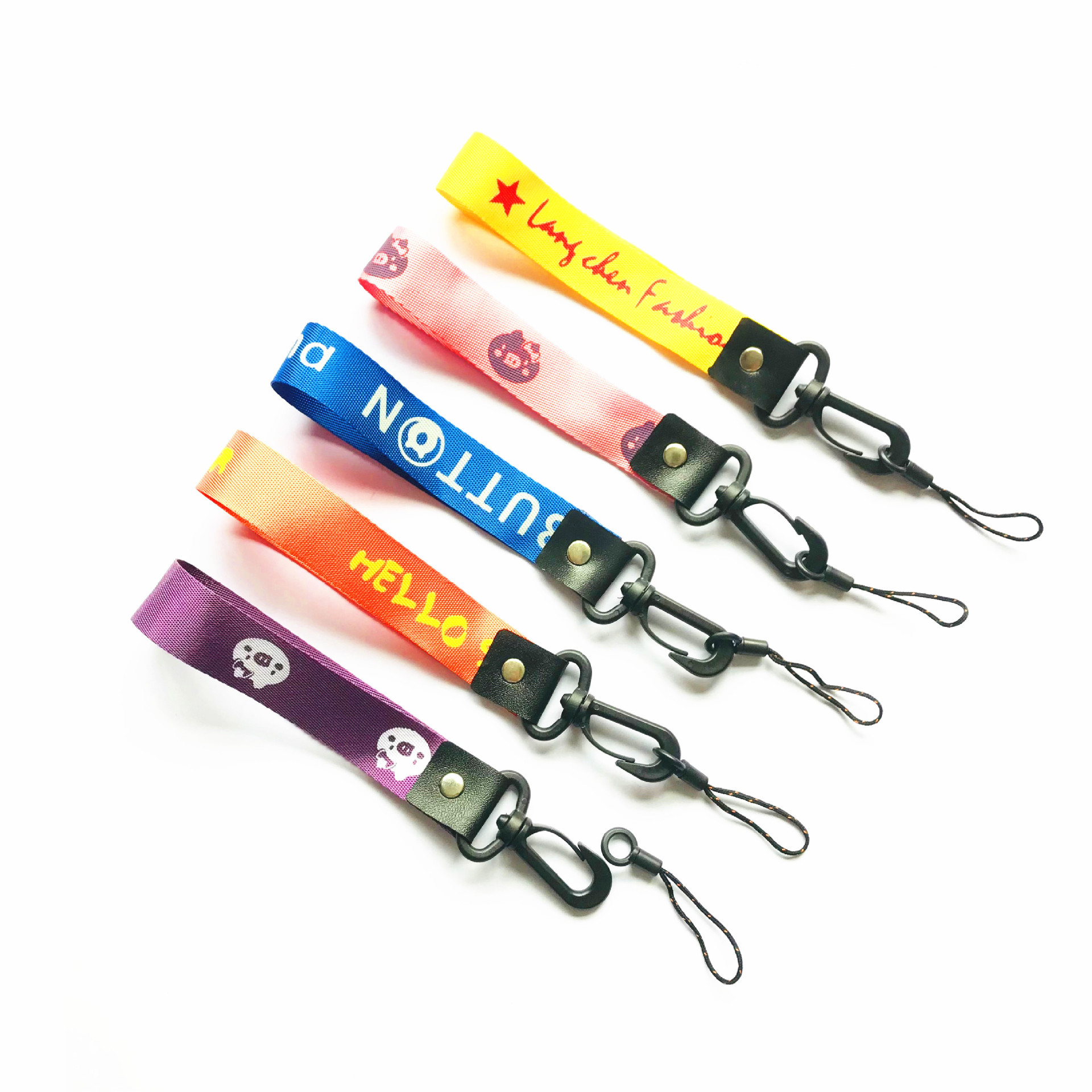 Custom Wrist Keychain Phone Short Lanyard Manufacturer Price Opener Bottle Polyester Anime Wrist Strap Lanyards