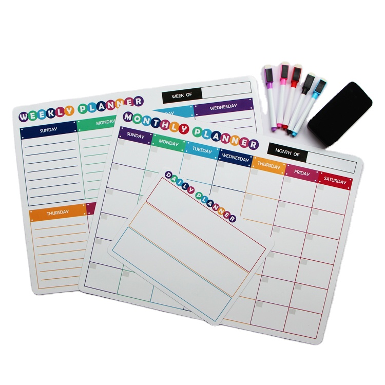 Custom Size Magnetic Daily Planner Sticker Erasable Fridge Decal Sticker
